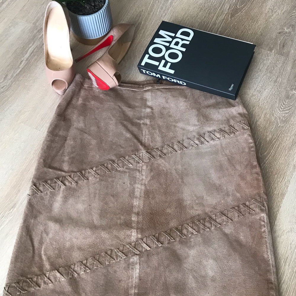 Marcelle Renee genuine leather skirt